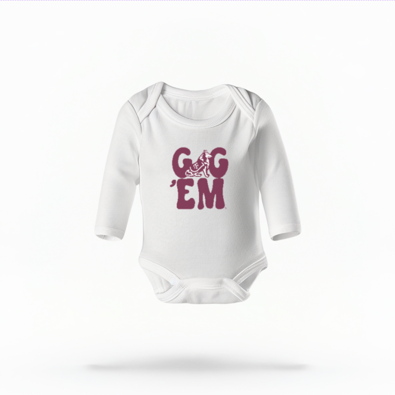 Gig 'Em Retro Reveille Infant Long Sleeve Bodysuit