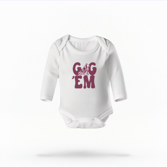 Gig 'Em Retro Reveille Infant Long Sleeve Bodysuit
