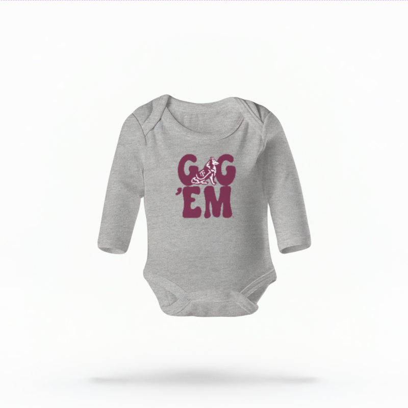 Gig 'Em Retro Reveille Infant Long Sleeve Bodysuit